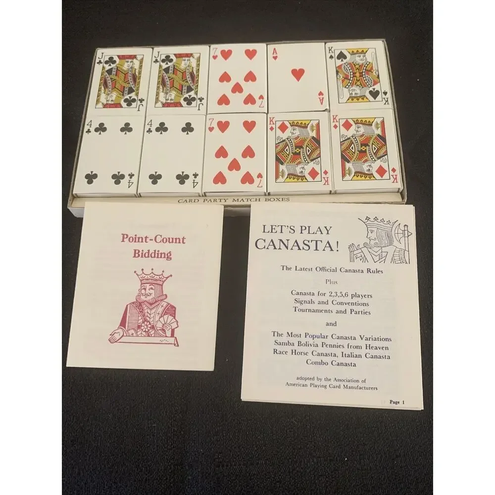1963 VTG Card Party Matches With Bridge & Canasta Guides Made In The USA NY,NY
